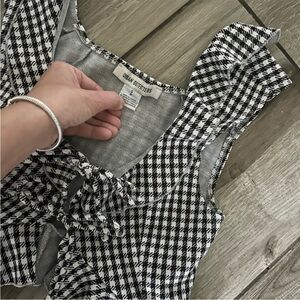 Urban Outfitters Monochrome Houndstooth Blouse